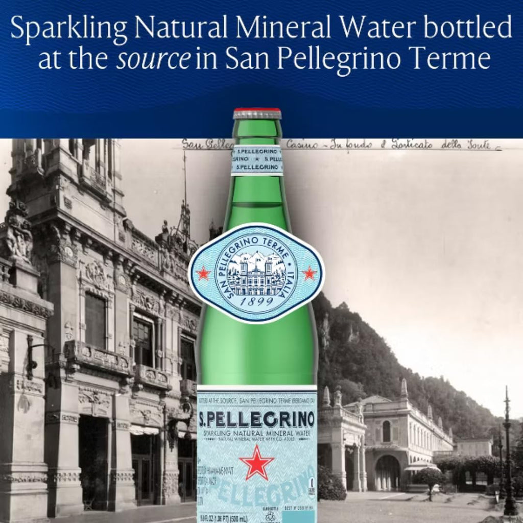 Sparkling Natural Mineral Water 500 mL Glass Bottles 8 Pack I95363