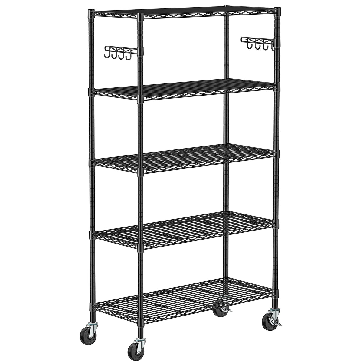 5-Tier Rolling Metal Wire Shelving Unit L35328
