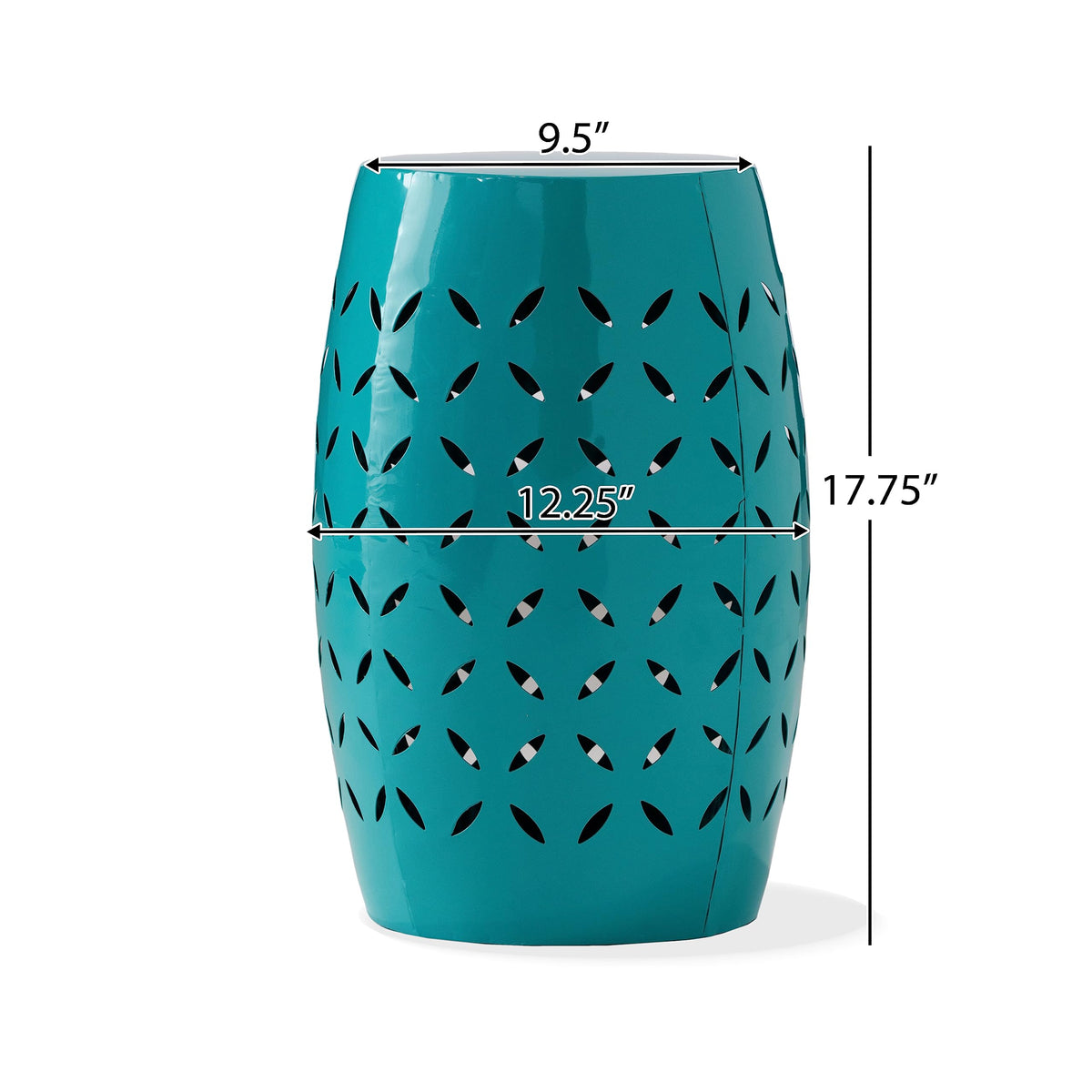 Teal Metal Garden Stool G462855