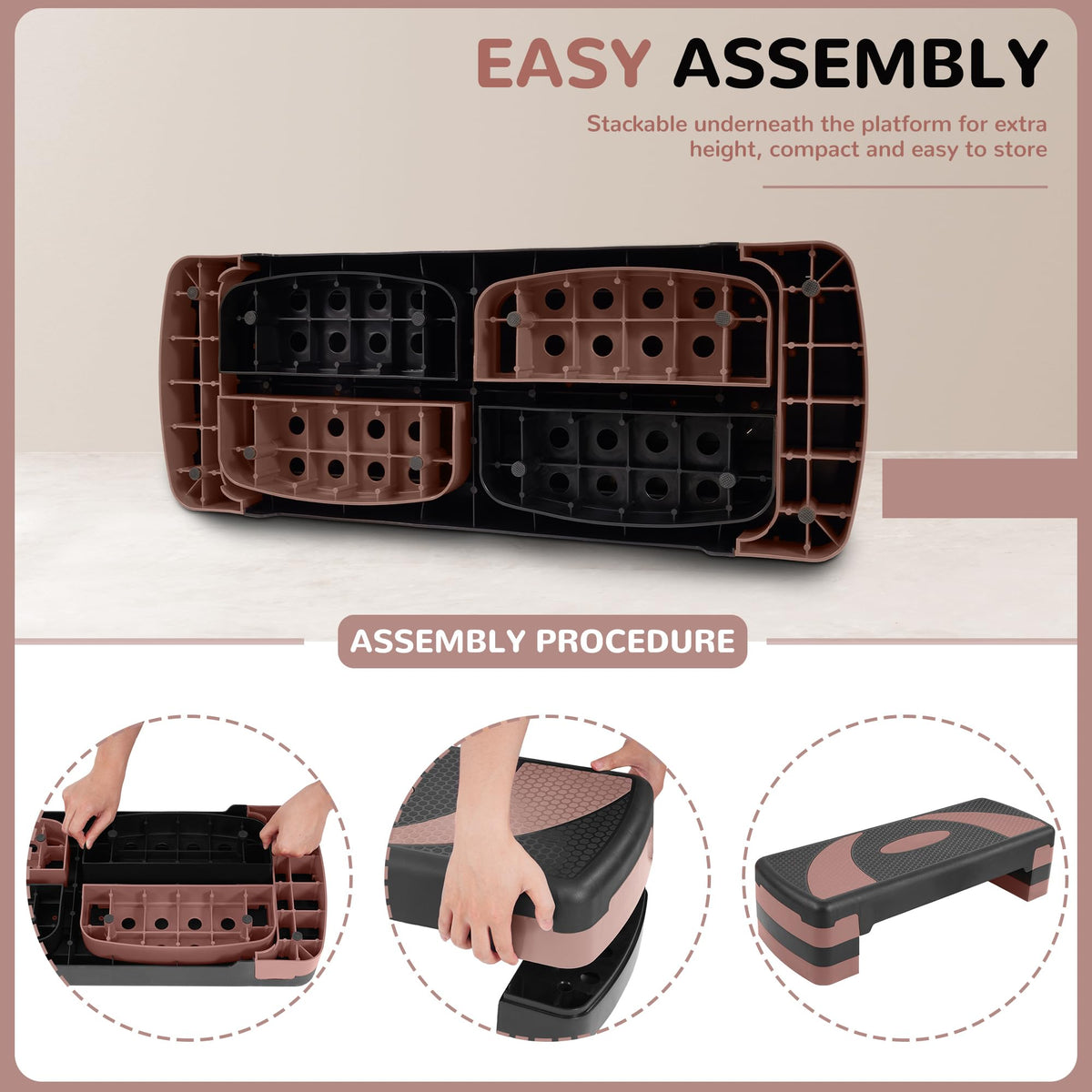 Adjustable Step Aerobic Platform with Risers L801255