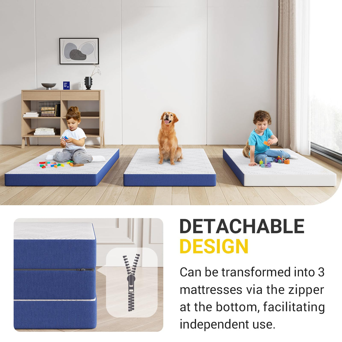 Foldable Memory Foam Mattress Topper Twin 4 Inch Y342