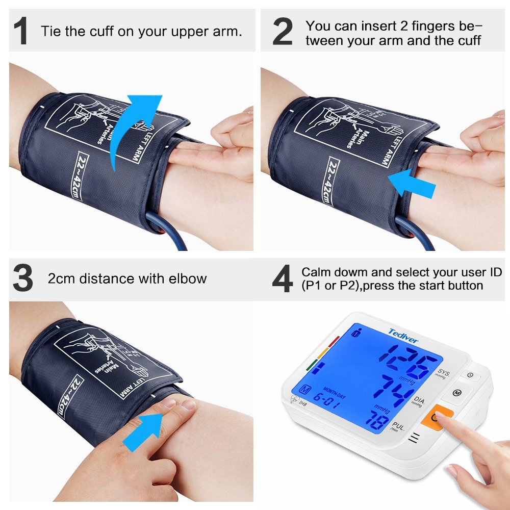 Digital Blood Pressure Monitor, Large Cuff, Upper Arm Blood Pressure Machine J5890