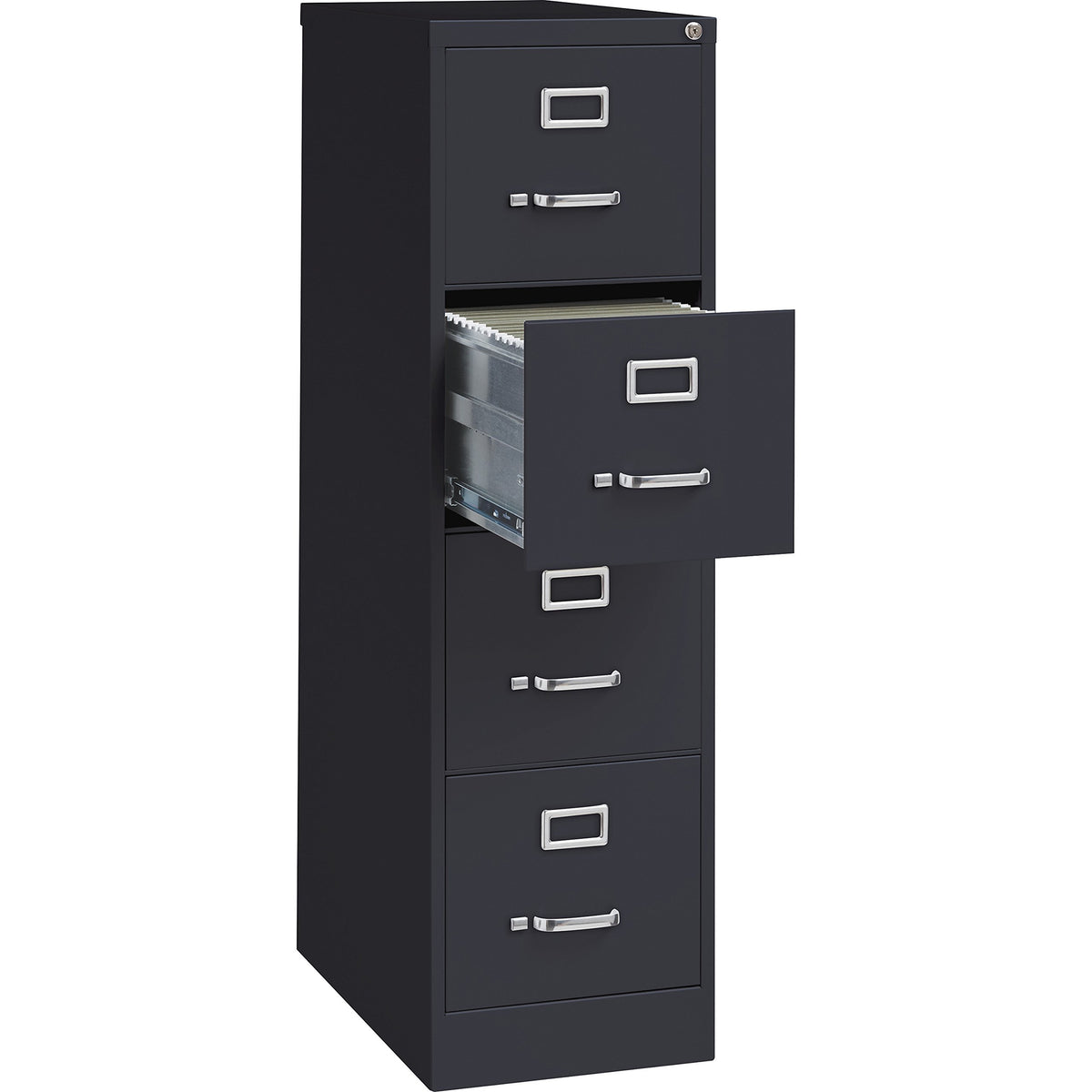 4 Drawer Vertical File with Lock, Black O71637