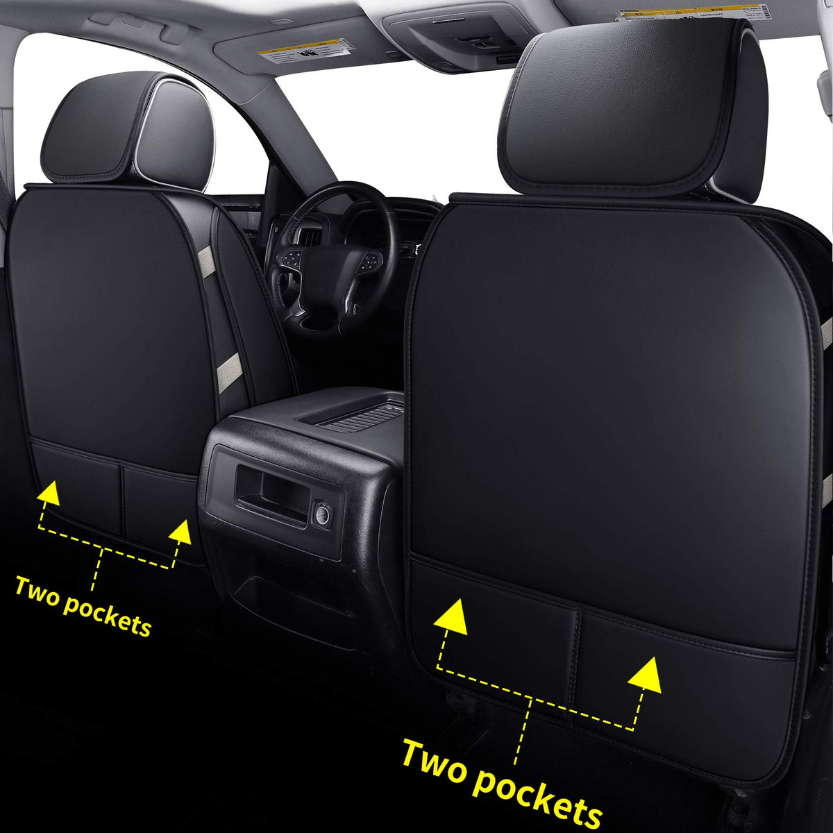 Black Faux Leather Full Set Seat Covers Z289547