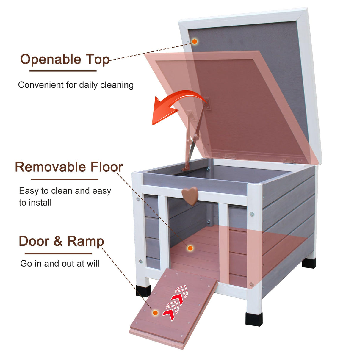 Insulated Outdoor Cat House with Liner L5186