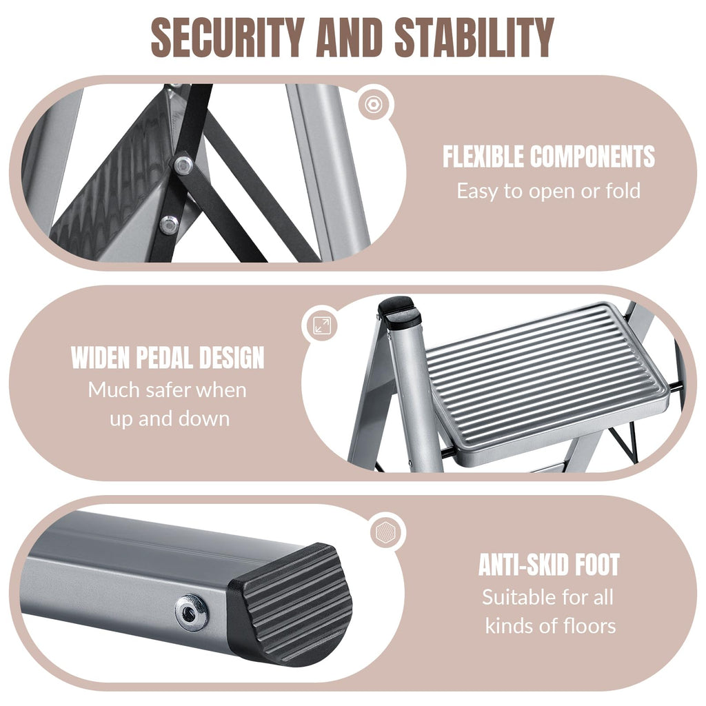 2 Step Steel Folding Step Stool P46239