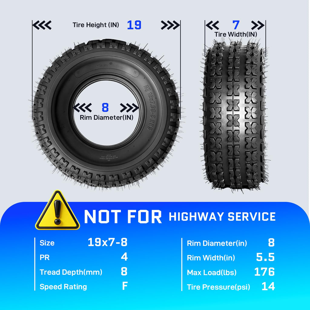 19x7-8 ATV UTV Tires Set of 2 P467435