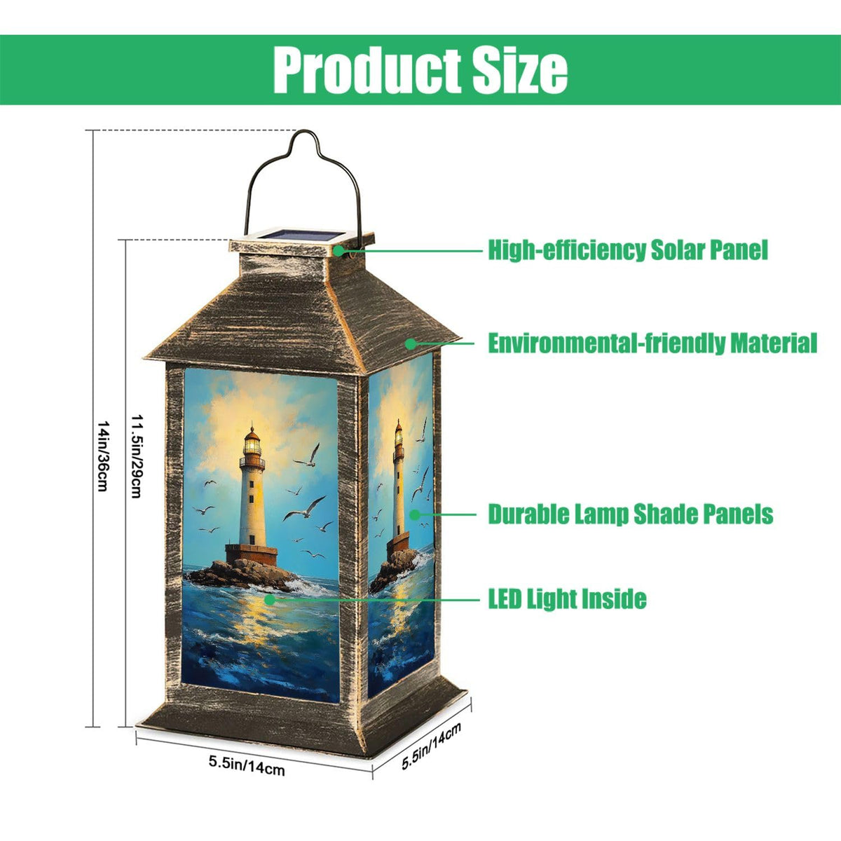 Waterproof Solar Powered Hanging Lantern U67549