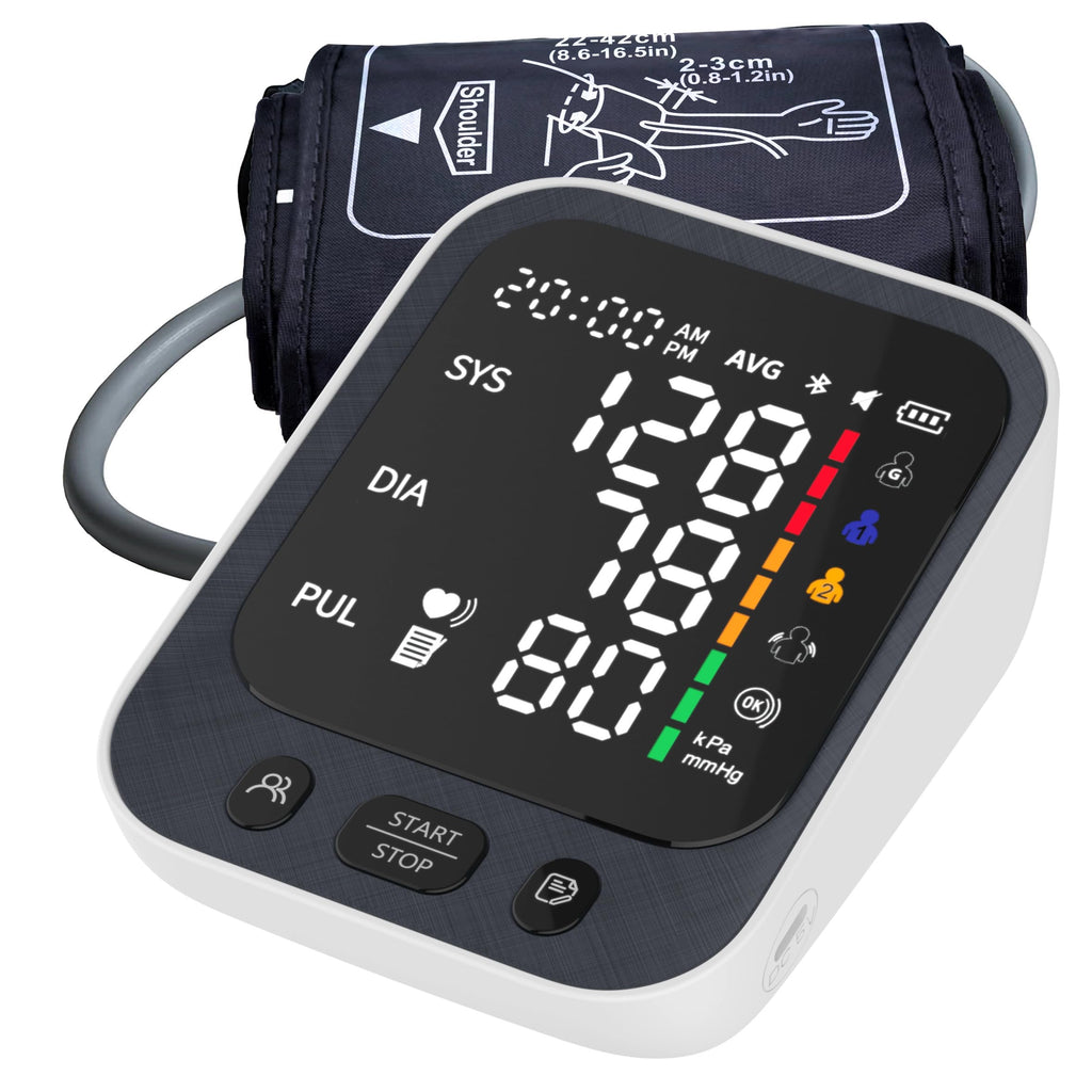 Automatic Upper Arm Blood Pressure Monitor with Large LED Screen and Adjustable Cuff O73395