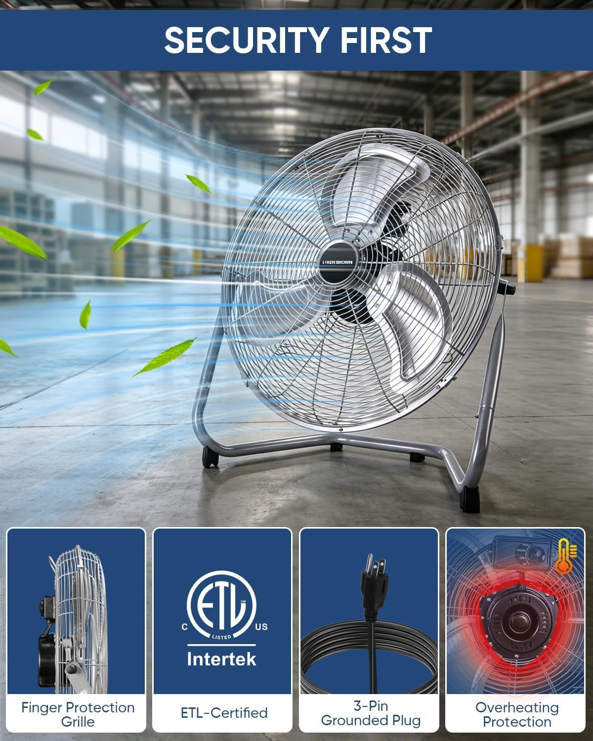 20 Inch 3 Speeds High Velocity Box Fan A573