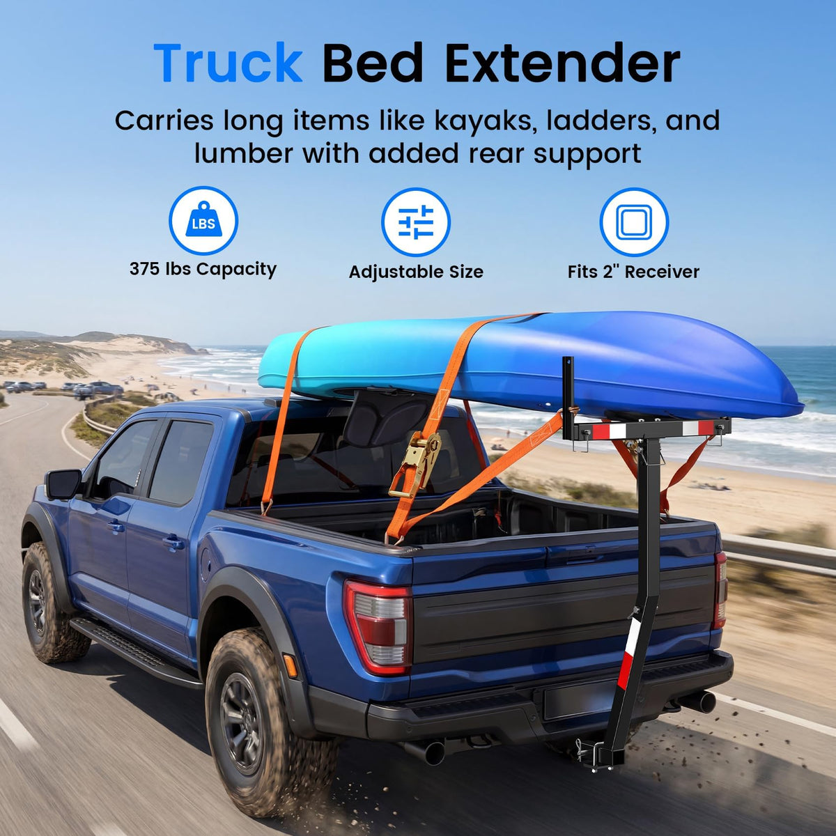 Truck Bed Extender Hitch Mount with Flag E8738