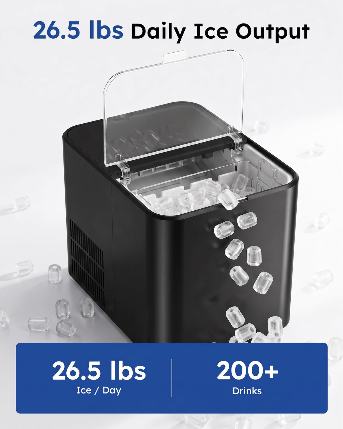 Countertop Ice Maker 26.5 lbs/Day 8 Bullet H61804