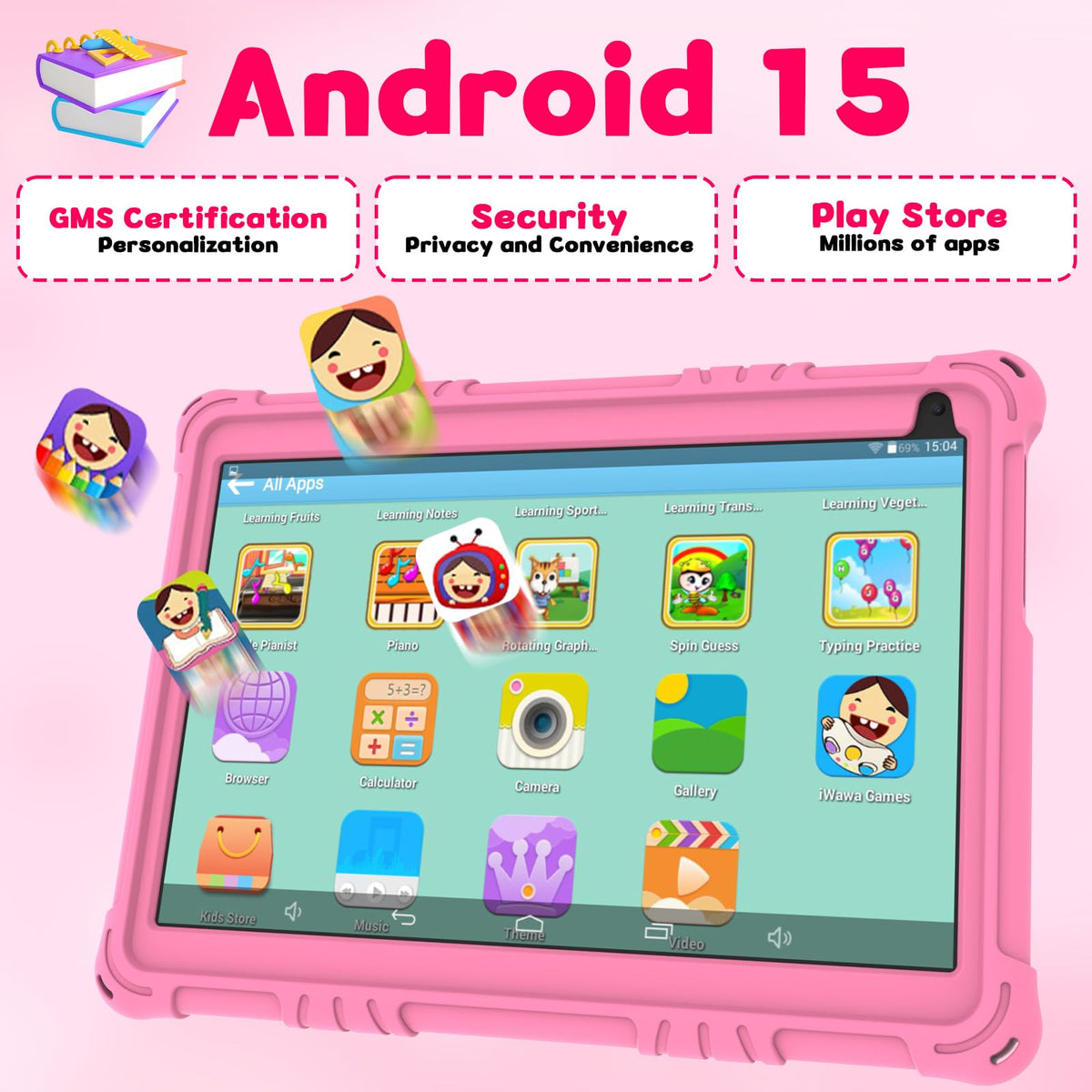 10 inch Kids Tablet 8GB RAM 32GB ROM Pink Q1876