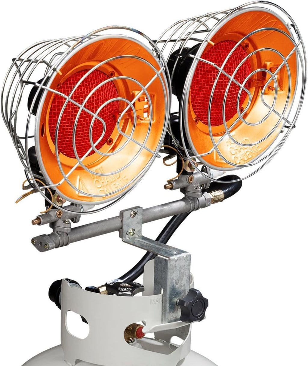 Infra-Red Double Burner 30,000 BTU Tank Top Outdoor Heater D536385