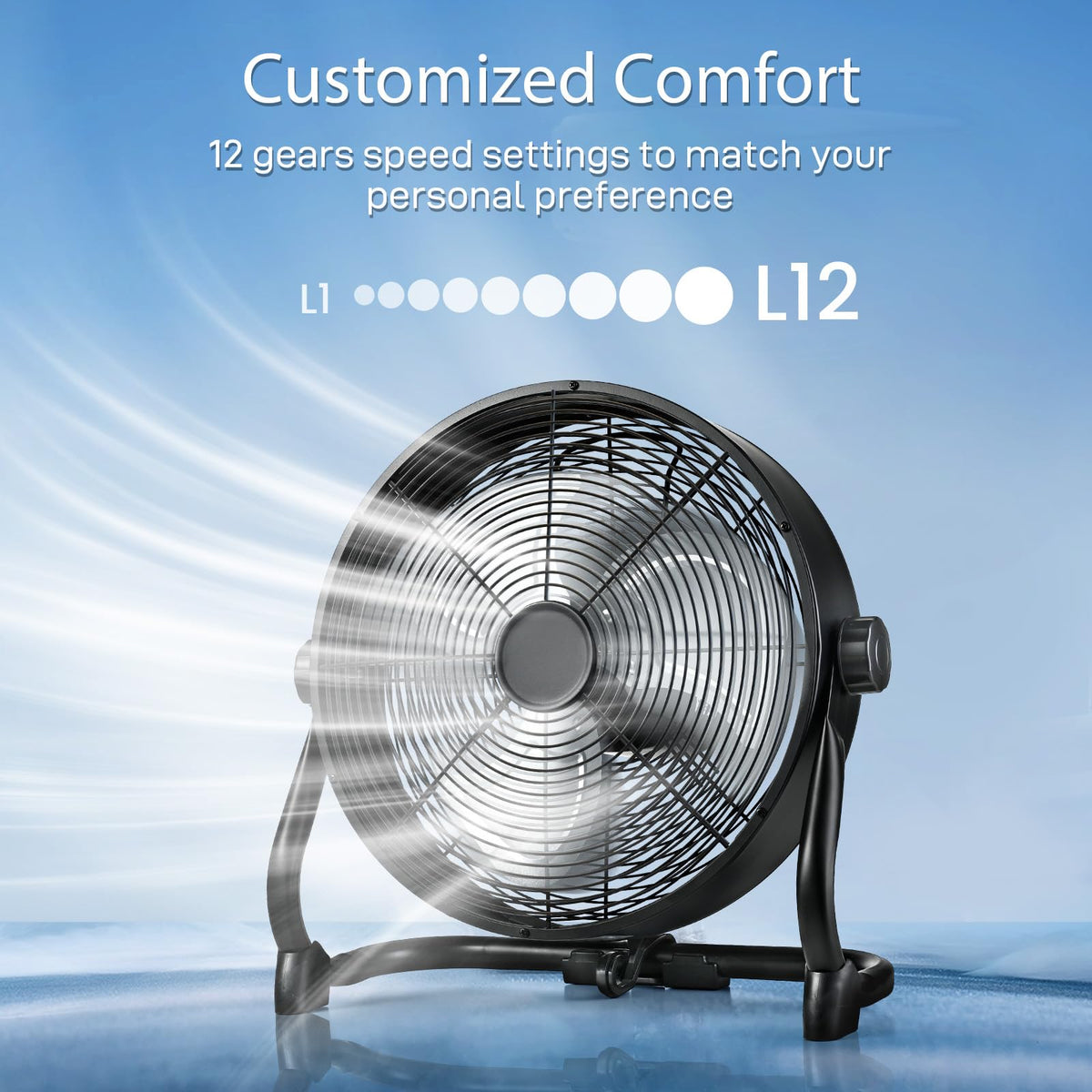 12" Rechargeable Battery Powered Portable Outdoor Fan B547
