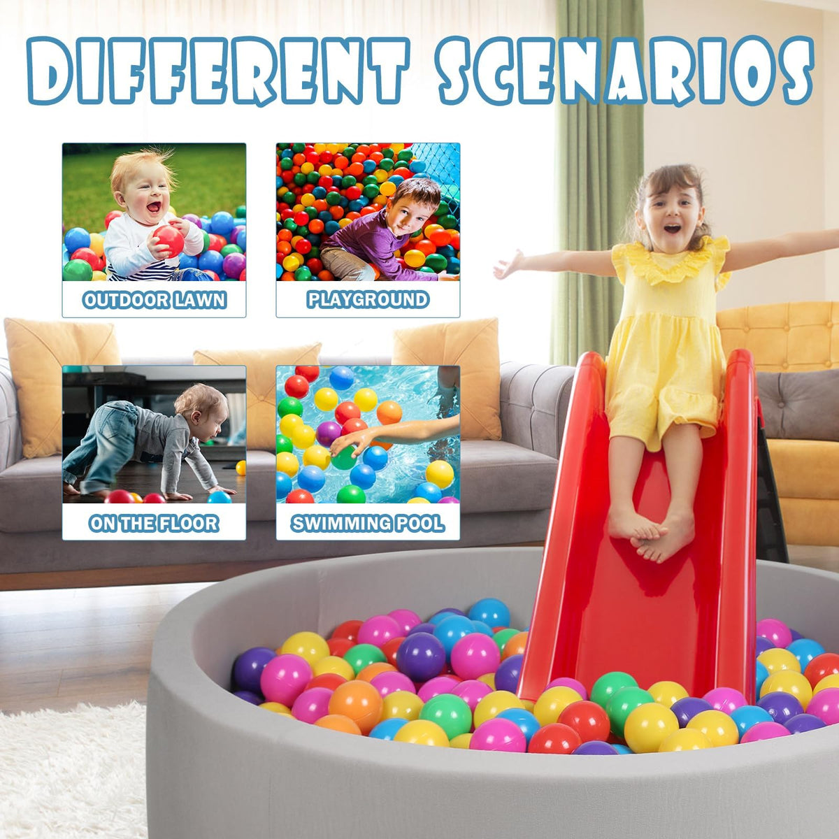 100 Pack BPA Free Colorful Plastic Balls C5057