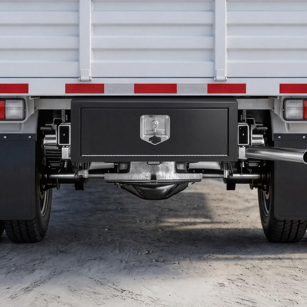 Underbody Truck Tool Box 27 x 10 x 10 Inch Heavy Duty Steel with Lock & Keys Black N23147