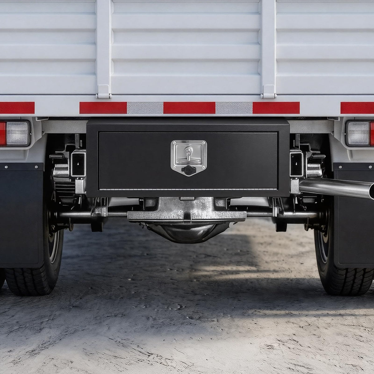 Underbody Truck Tool Box 27 x 10 x 10 Inch Heavy Duty Steel with Lock & Keys Black N23147