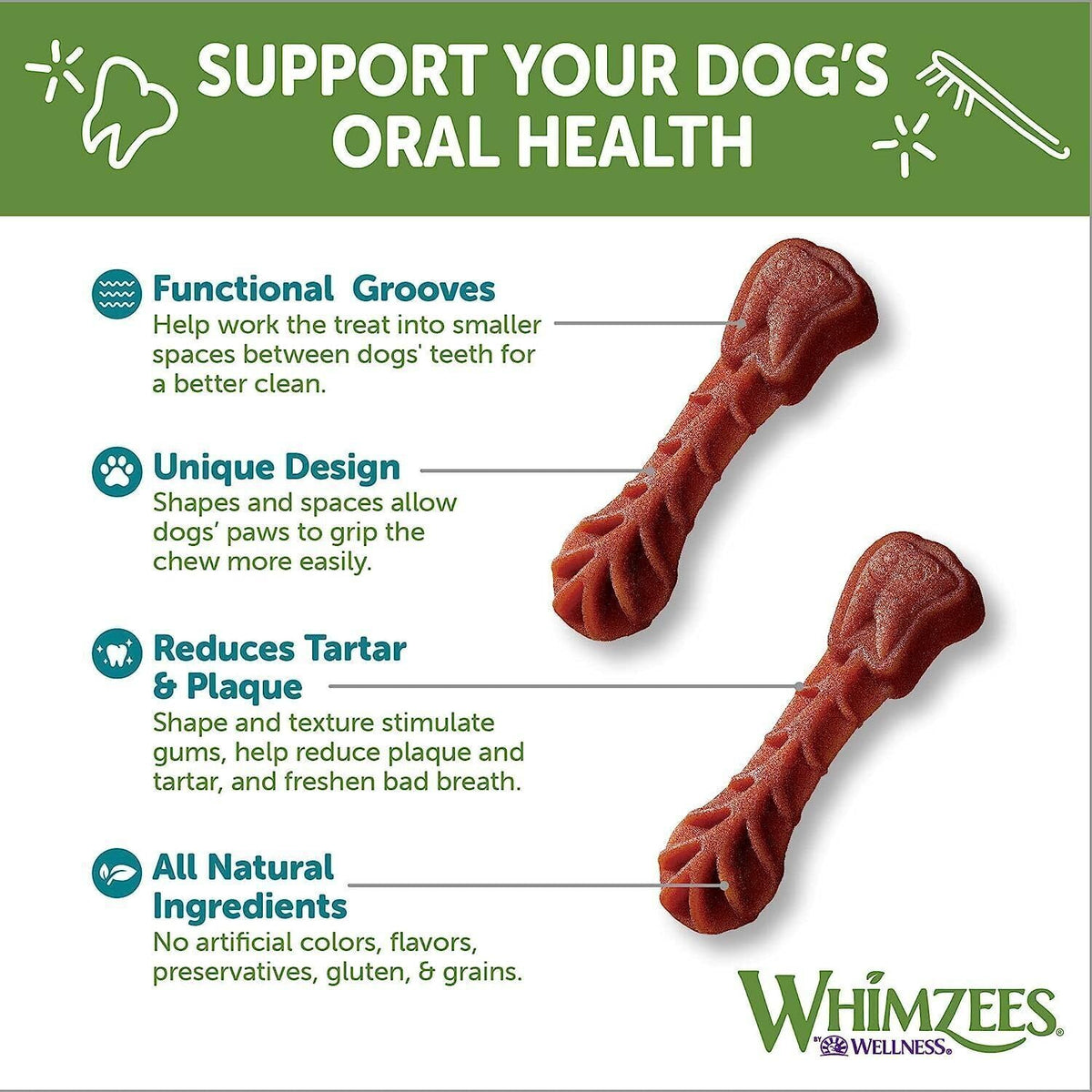 Natural Grain-Free Dental Dog Treats Variety Pack H5297