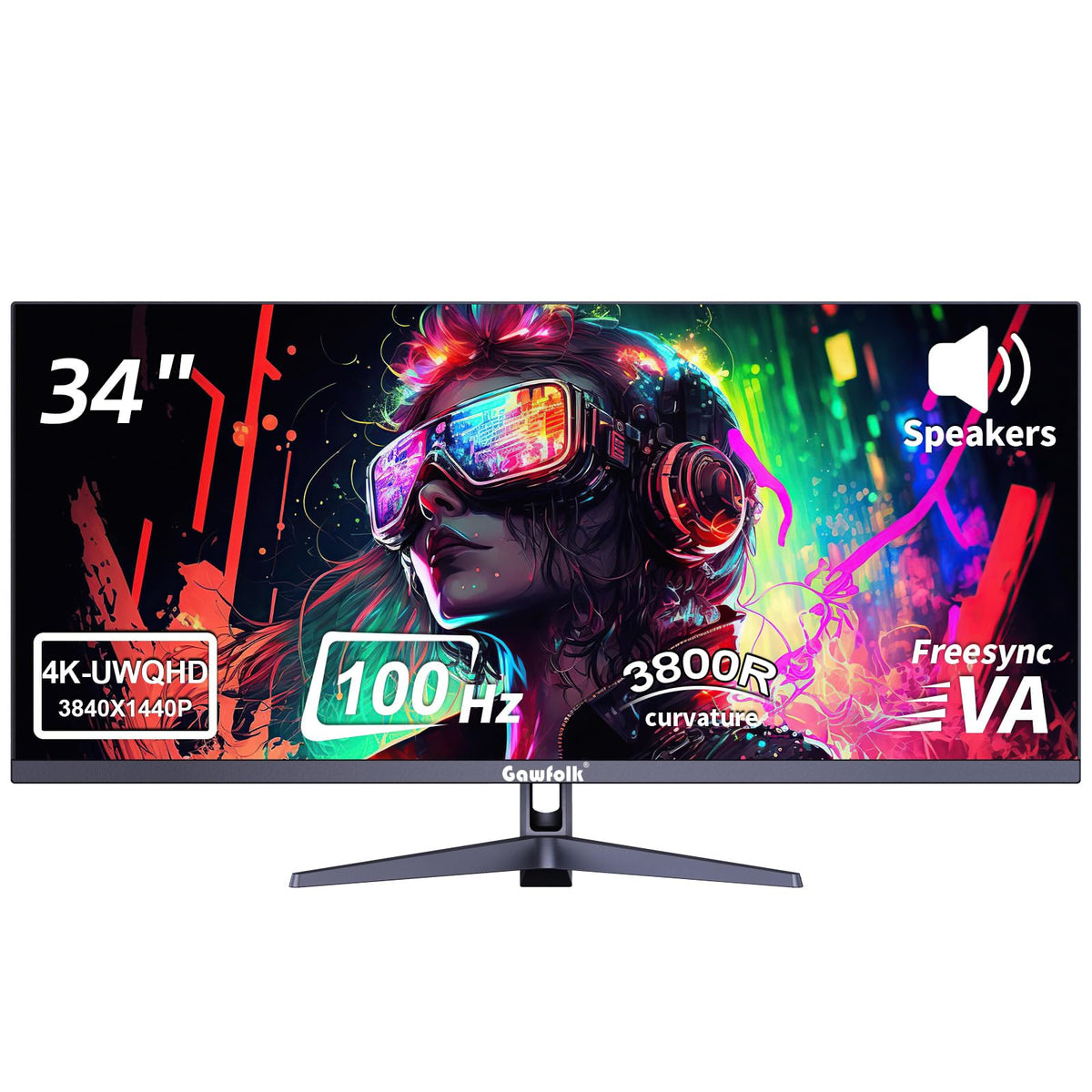 34 Inch Curved 100Hz WQHD Monitor with Speakers K94272