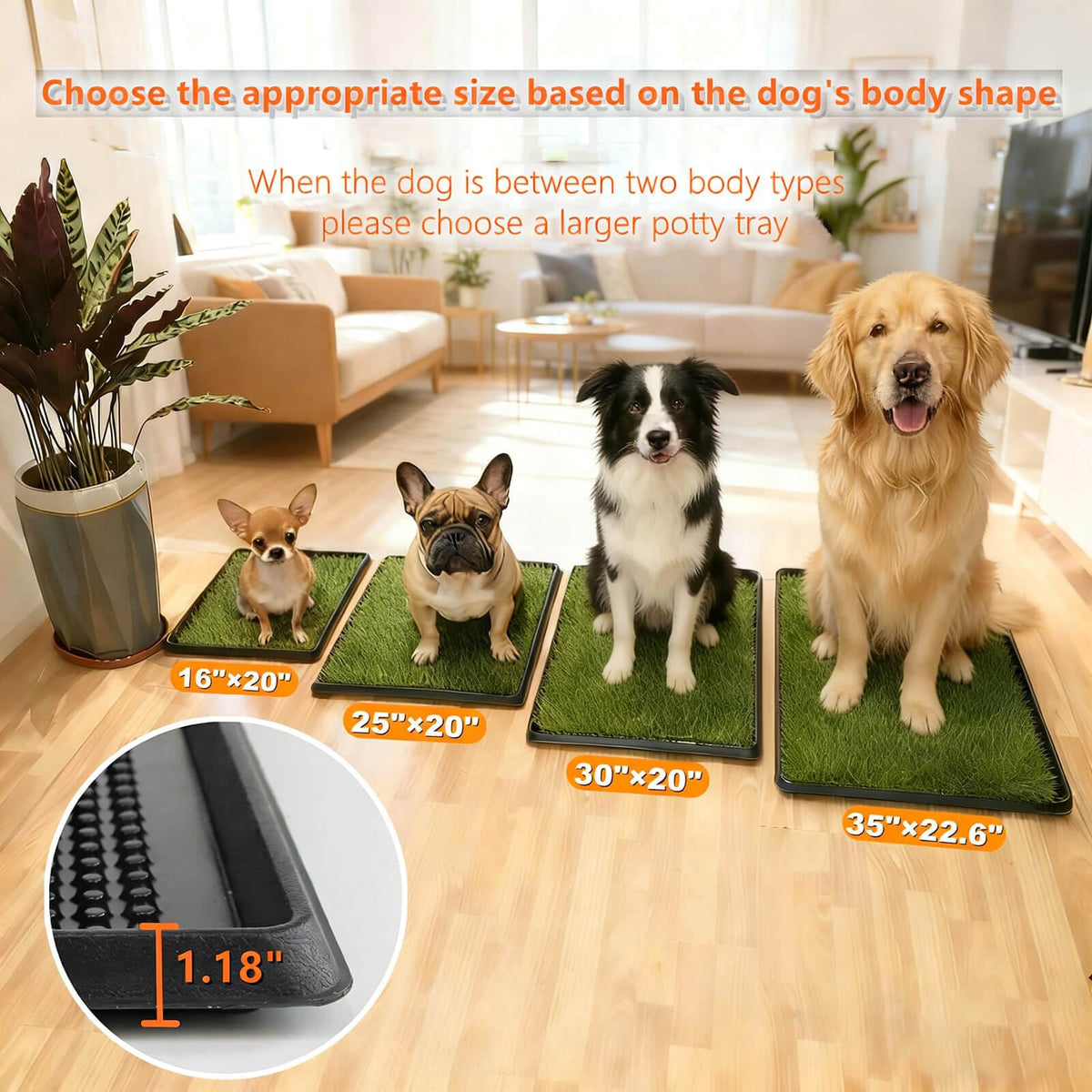 Artificial Turf Dog Grass Pad with Tray 30"X20" J235