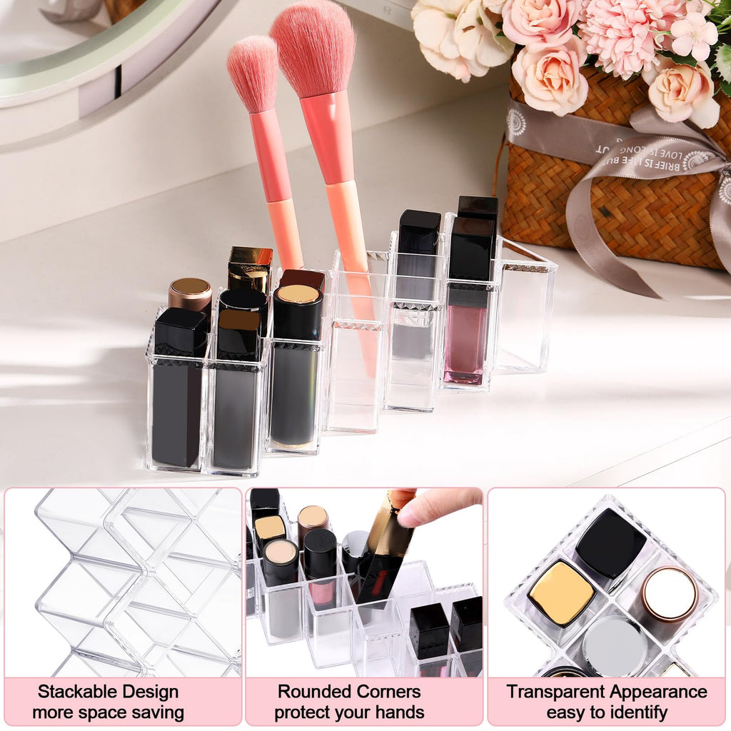 4 Pack 64 Slots Acrylic Lipstick Organizer J3775