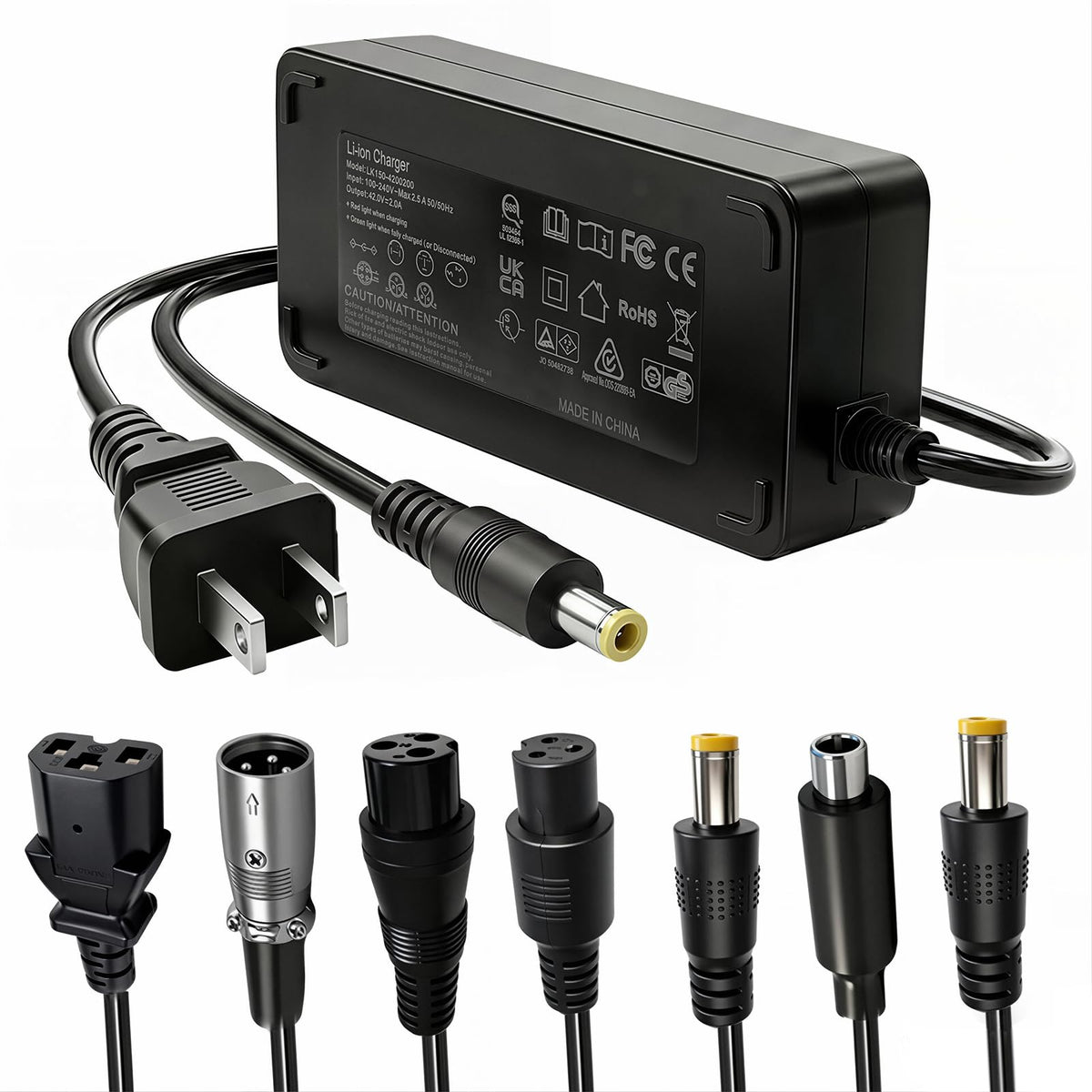 42V 2A Electric Scooter Charger with 7 in 1 Plugs G53521