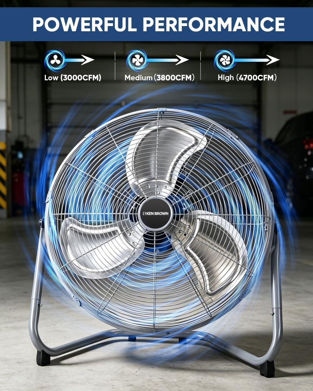 20 Inch 3 Speeds High Velocity Box Fan A573