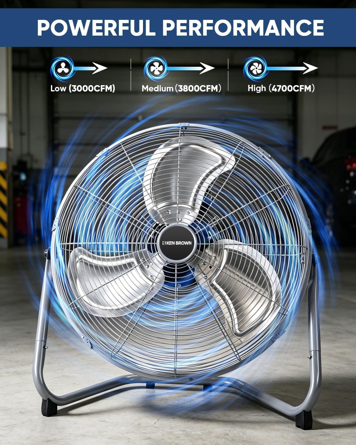 20 Inch 3 Speeds High Velocity Box Fan A573