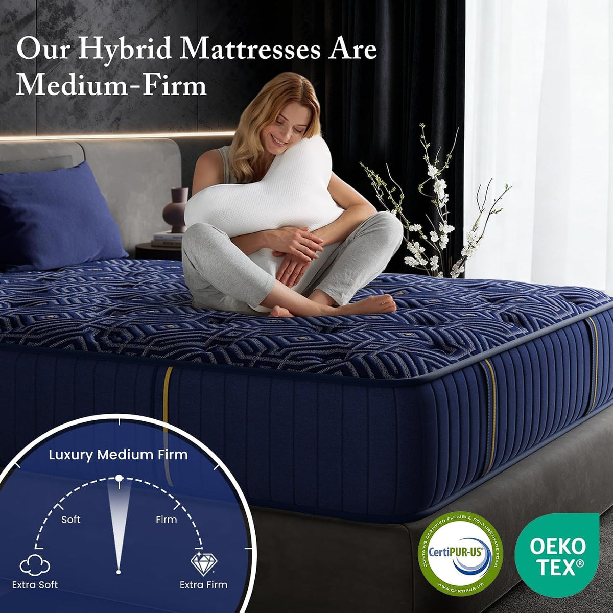 Full Size 12 Inch Medium Firm Gel Memory Foam Mattress U83630