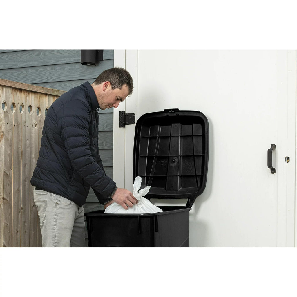 Black 45-Gallons Plastic Wheeled Trash Can with Lid T827