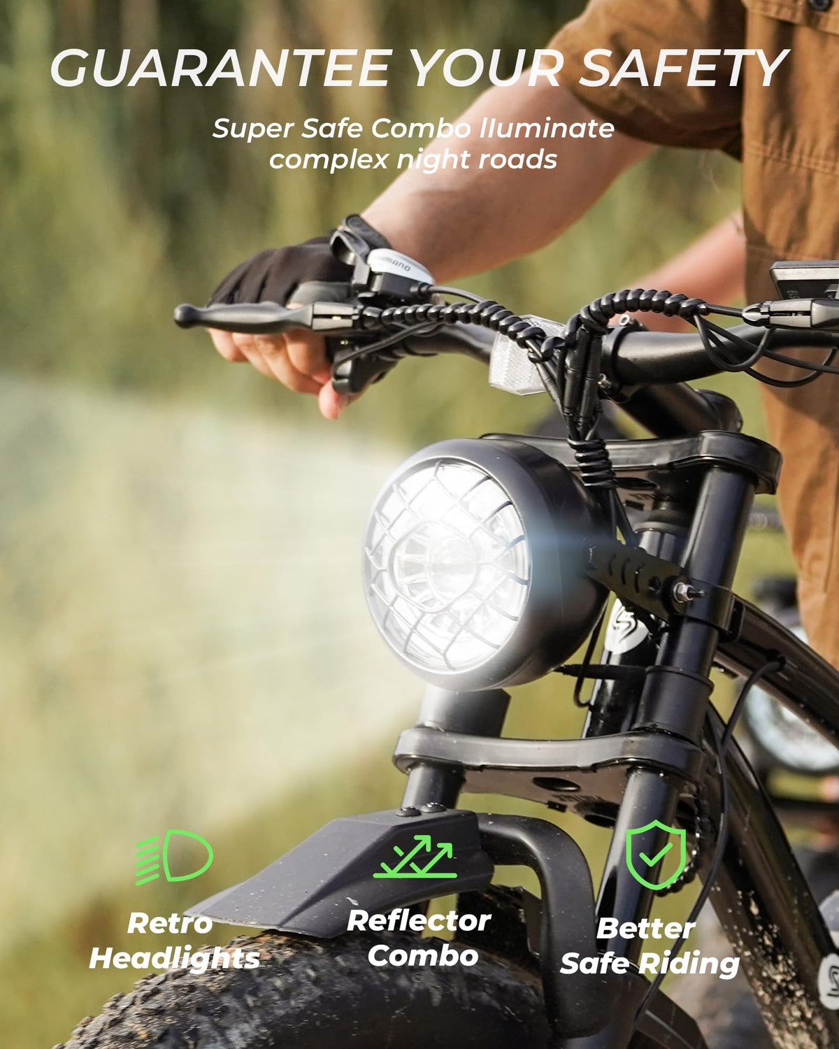 1000W Peak Motor 70 Miles Fat Tire Electric Bike F676