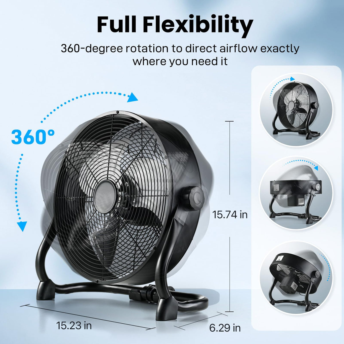 12" Rechargeable Battery Powered Portable Outdoor Fan B547