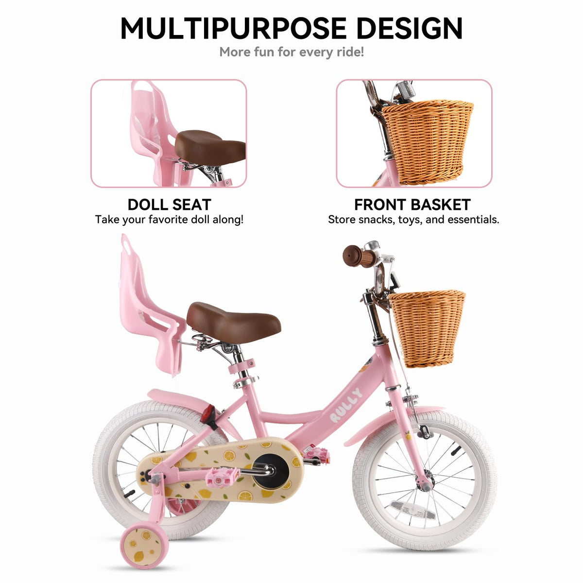 12 14 16 Inch Girls Bike with Training Wheels A544