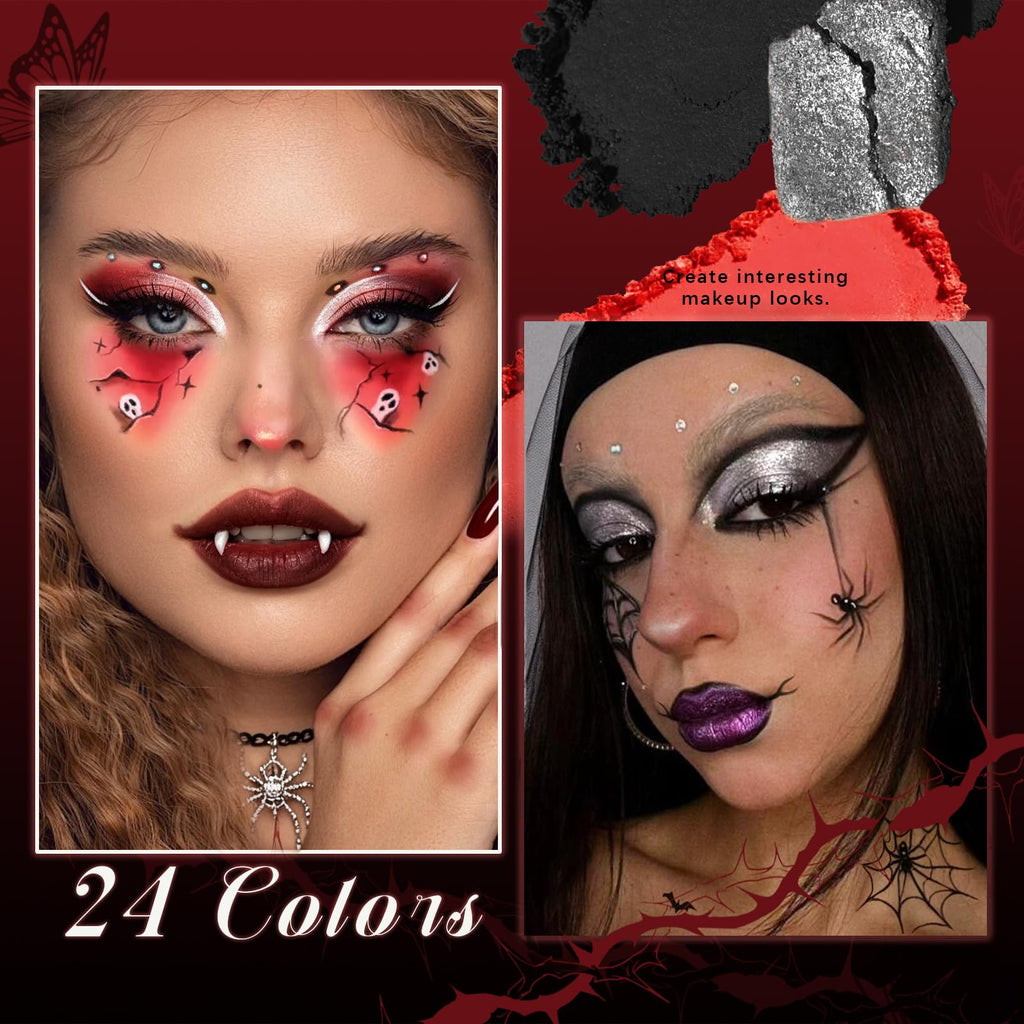 Dark Red Black Burgundy Gray Eyeshadow Palette P437462