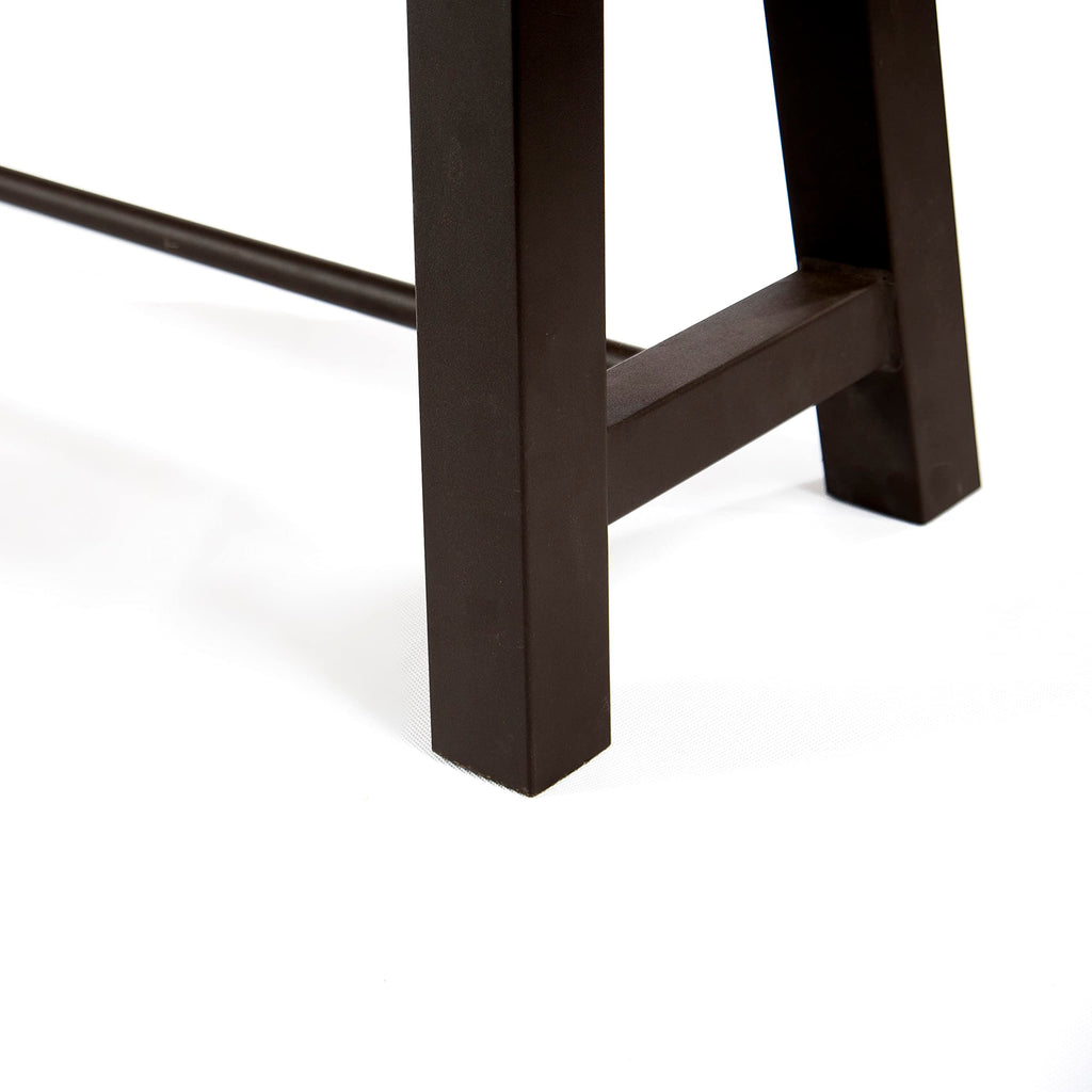 Acacia Wood Outdoor Bench with Metal Accents Z54271