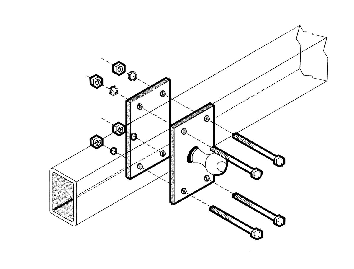 Heavy-Duty Powder-Coated Steel Sway Control Adapter U1635