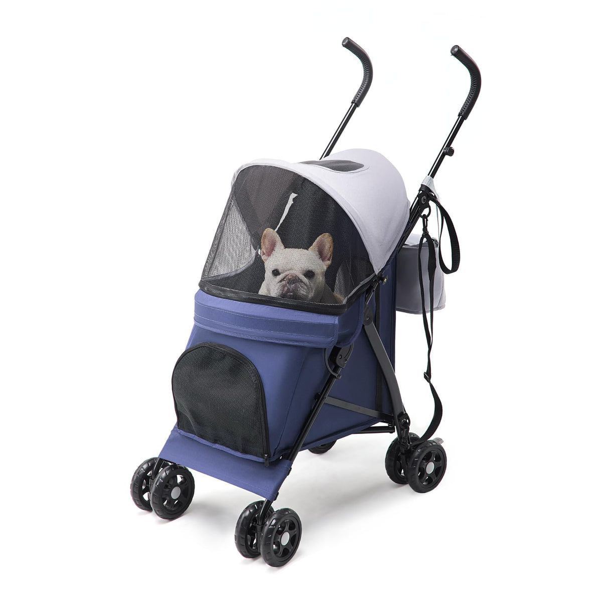 Foldable Pet Stroller for Small Dogs & Cats, 10 lbs, Blue Gray P381