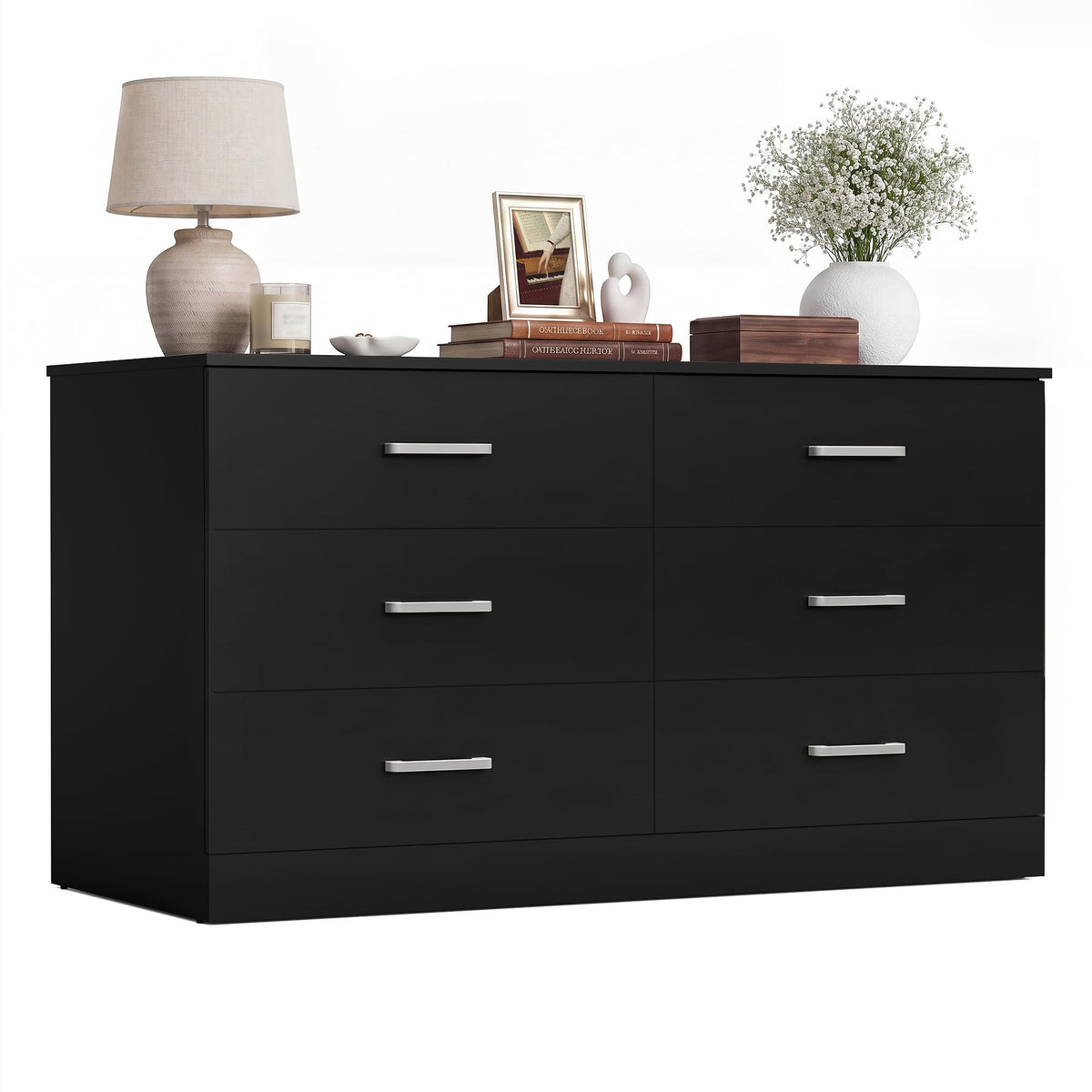 6 Drawer Dark Black Dresser K2038