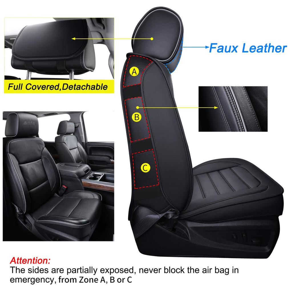 Black Faux Leather Full Set Seat Covers Z289547