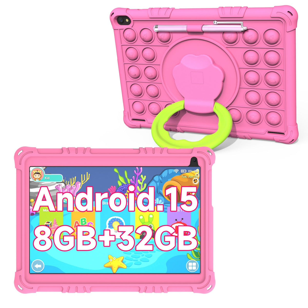 10 inch Kids Tablet 8GB RAM 32GB ROM Pink Q1876