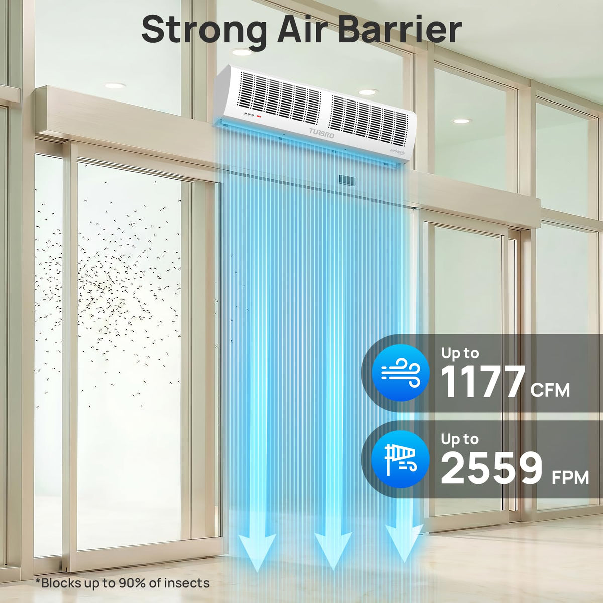 36-Inch Wall-Mounted Air Curtain Fan X648