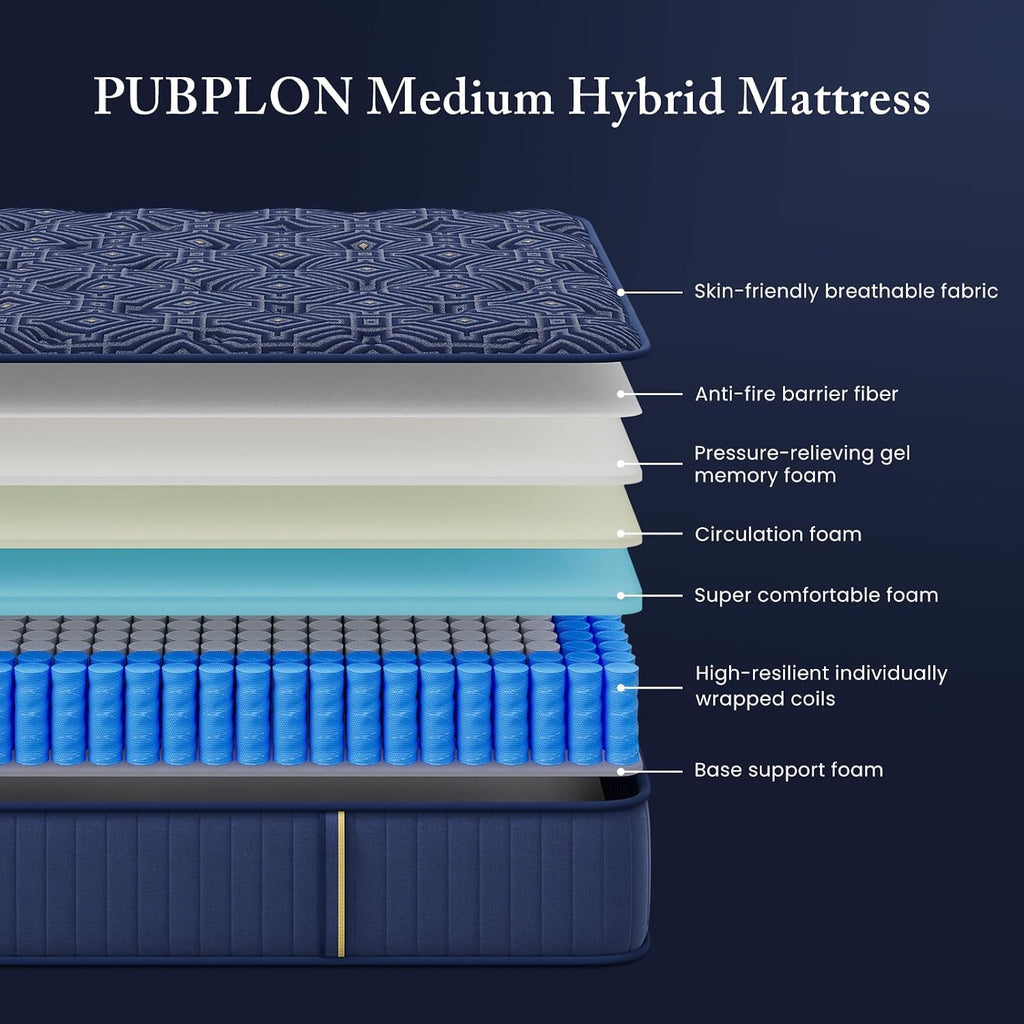 Full Size 12 Inch Medium Firm Gel Memory Foam Mattress U83630