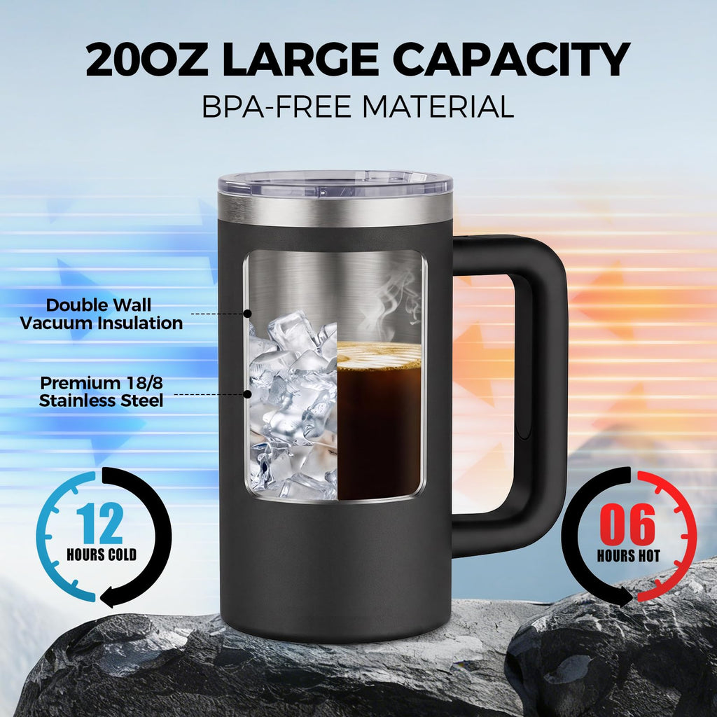 20oz Insulated Coffee Mug With Handle Ocean Blue O37002