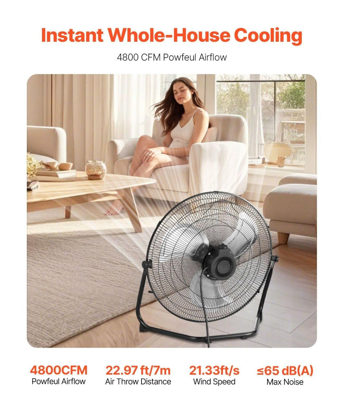 20 Inch 3 Speed Metal Floor Fans 2-Pack D953