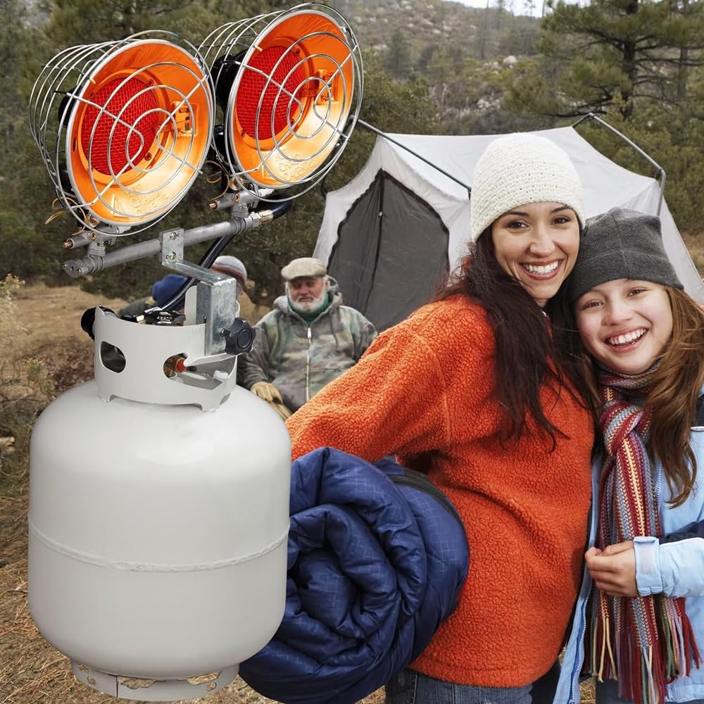 Infra-Red Double Burner 30,000 BTU Tank Top Outdoor Heater D536385