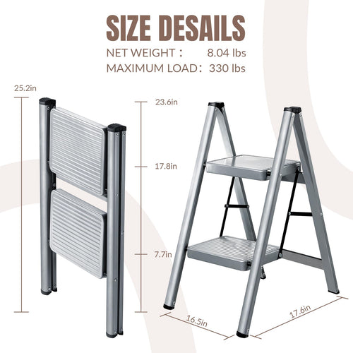 2 Step Steel Folding Step Stool P46239