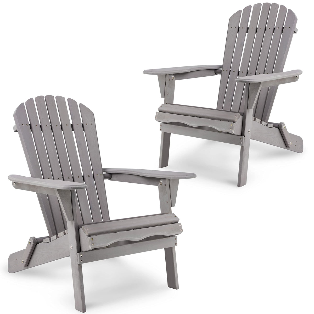 Solid Cedar Wood Adirondack Chairs Set of 2 G47384
