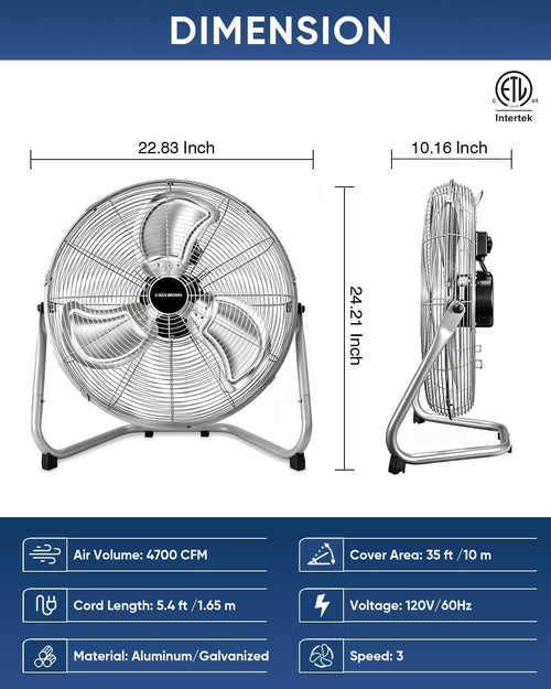 20 Inch 3 Speeds High Velocity Box Fan A573