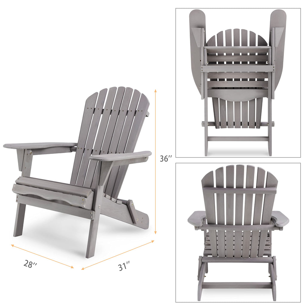 Solid Cedar Wood Adirondack Chairs Set of 2 G47384